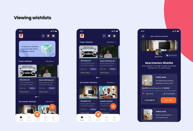 Giftie — Browsing wishlists and viewing individual wishes