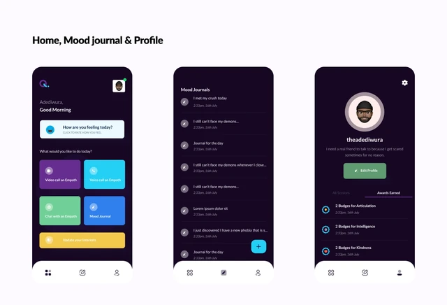 Qiiper product screens